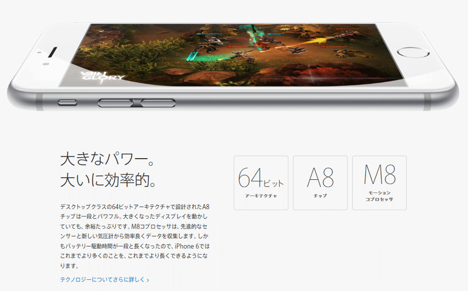 iphone6は大きなパワーＡ８