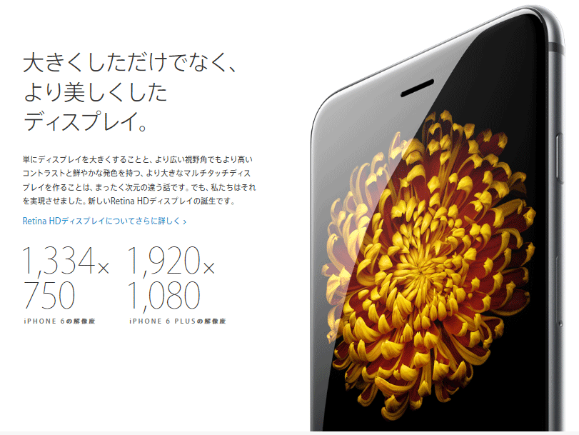 iphone6はより美しくしたディスプレイ